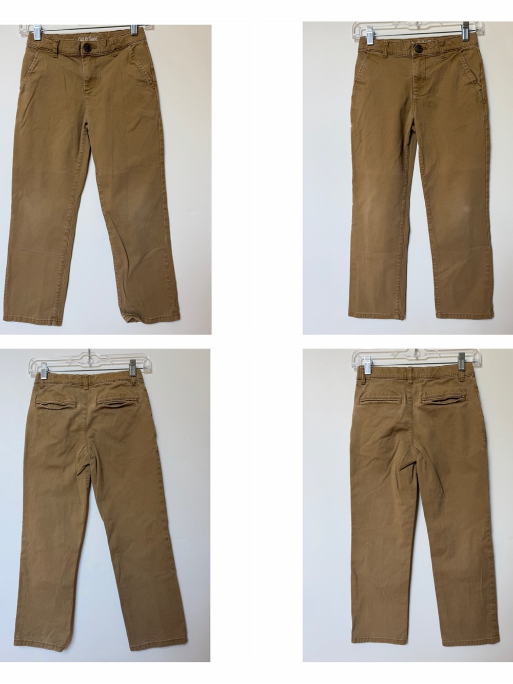 Bundle Cat & Jack Boys Straight Leg Chino Pants Size 8 Dark Khaki - Picture 1 of 10